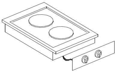 Koketopp integrert 2 plater
